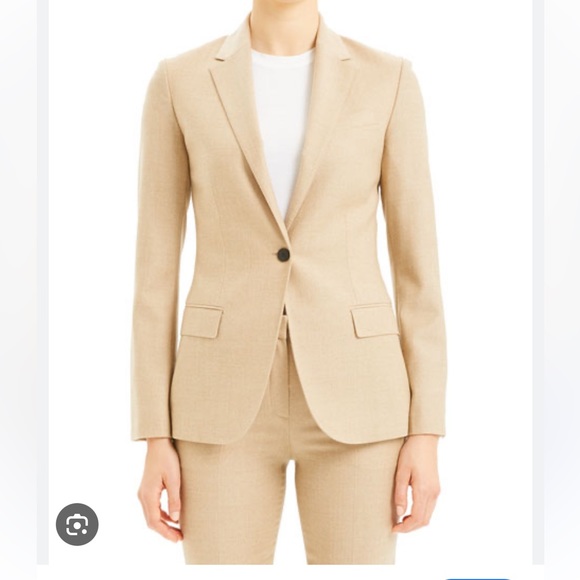 [Theory] BROWN Tailored Single Button Wool Blazer - Picture 2 of 13